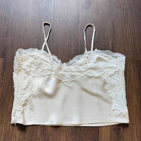 Beverly and Beck White Lace Satin Cami Bralette Top Size Large - Picture 3 of 8